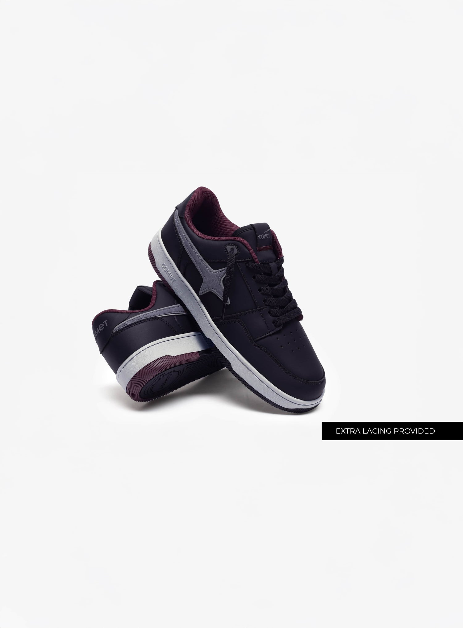 Extra lacing detail feature of Comet shoe