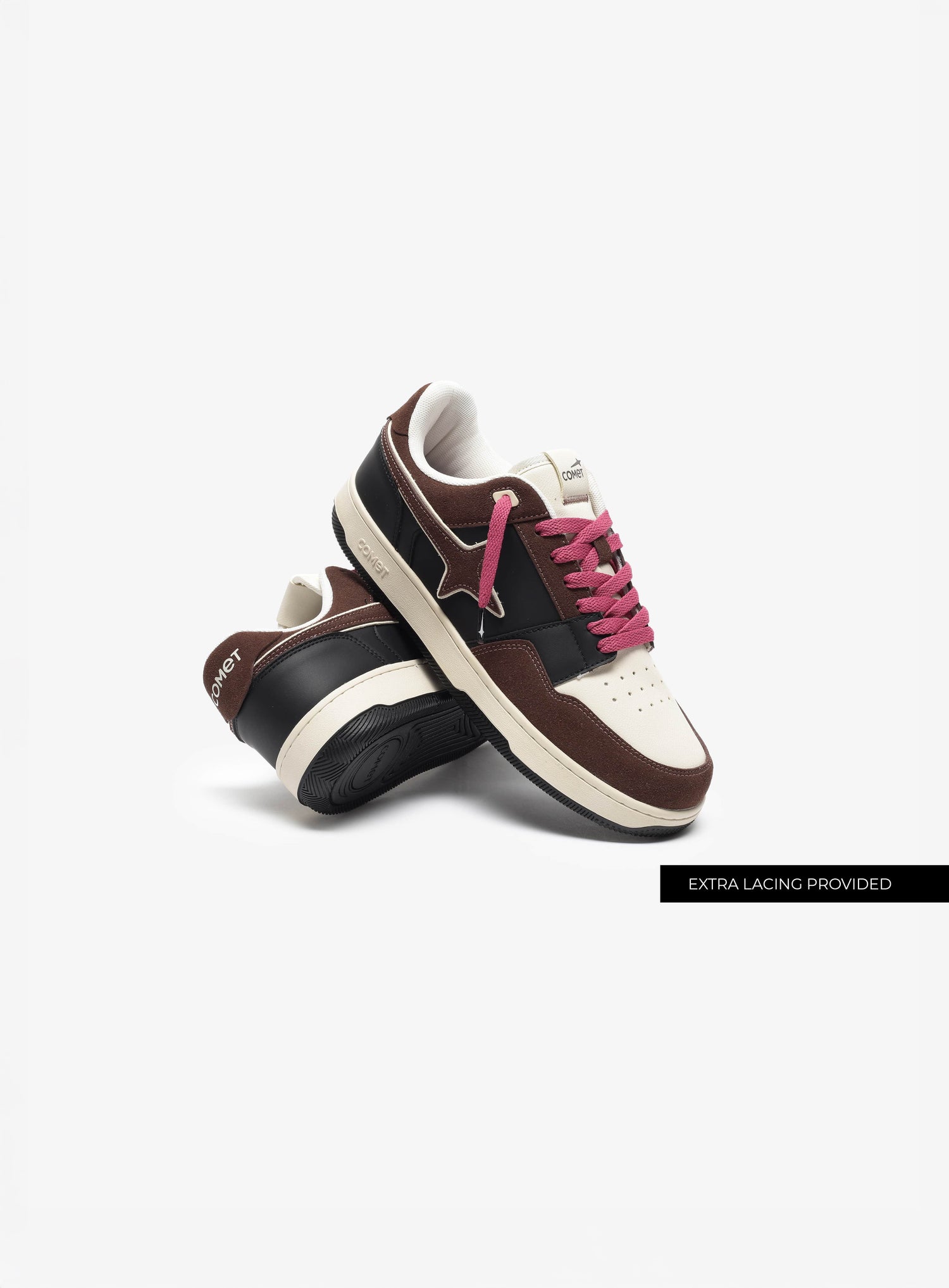 Extra lacing detail feature of Comet shoe