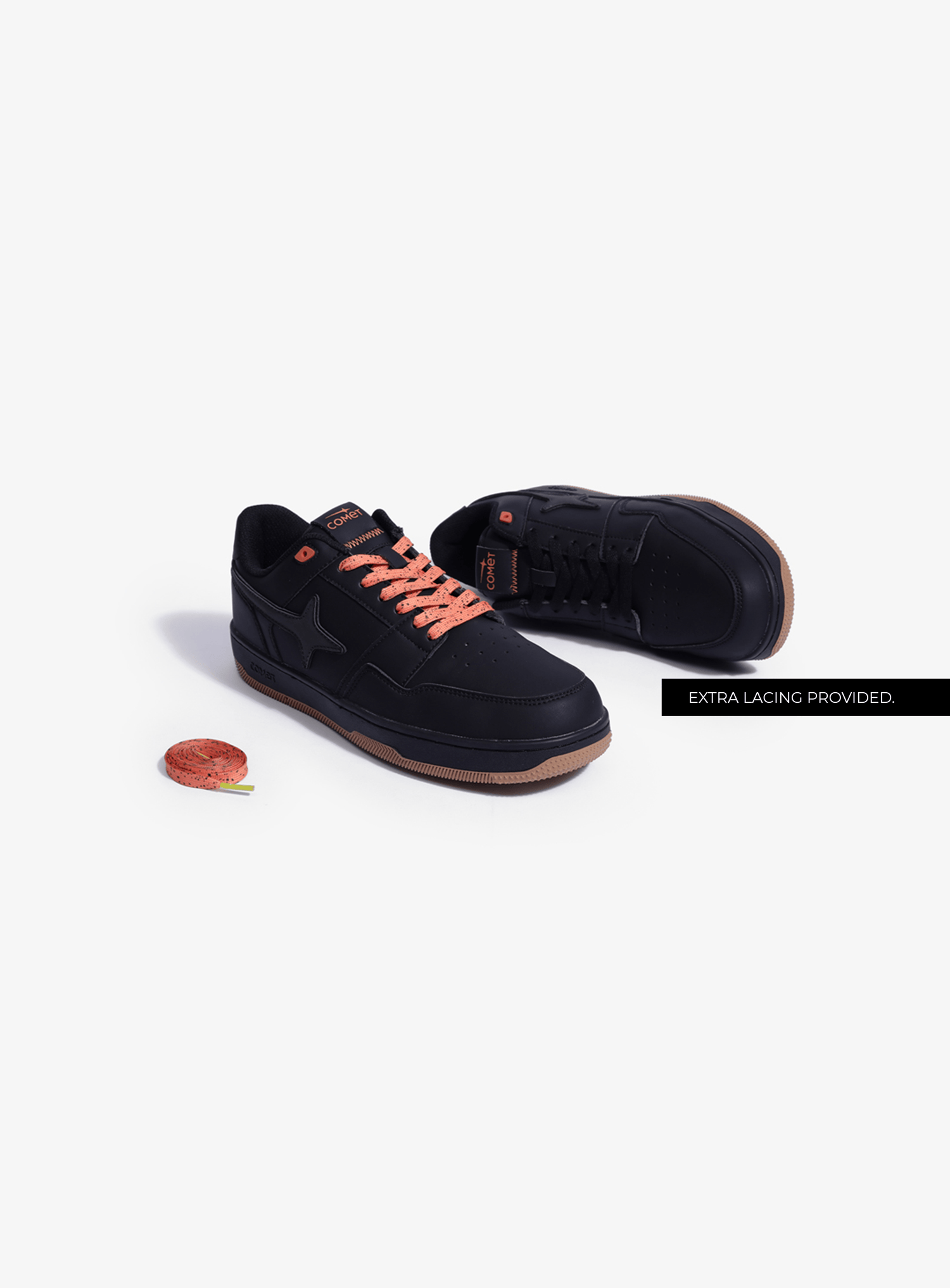 Extra lacing detail feature of Comet shoe