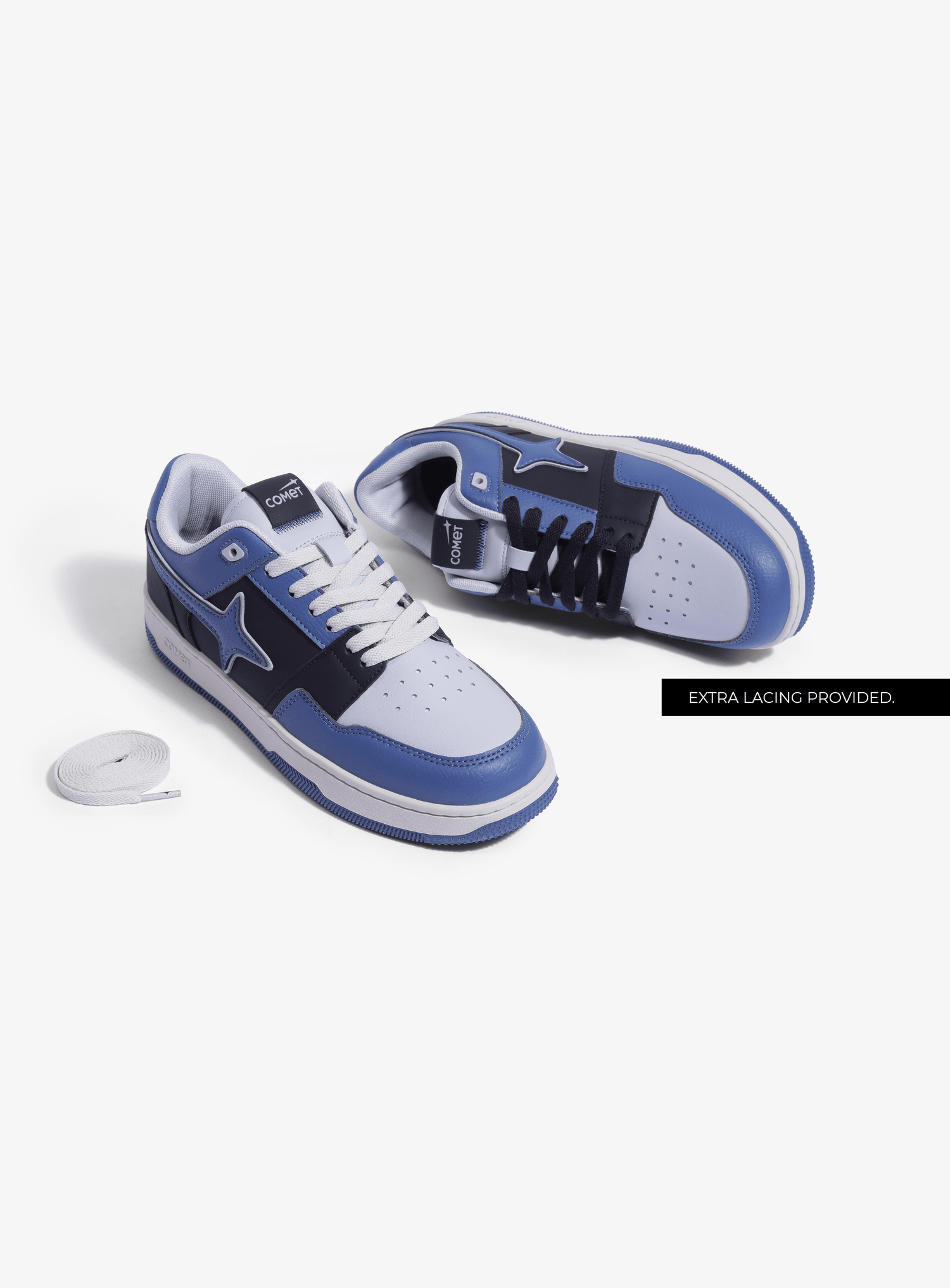 Extra lacing detail feature of Comet shoe