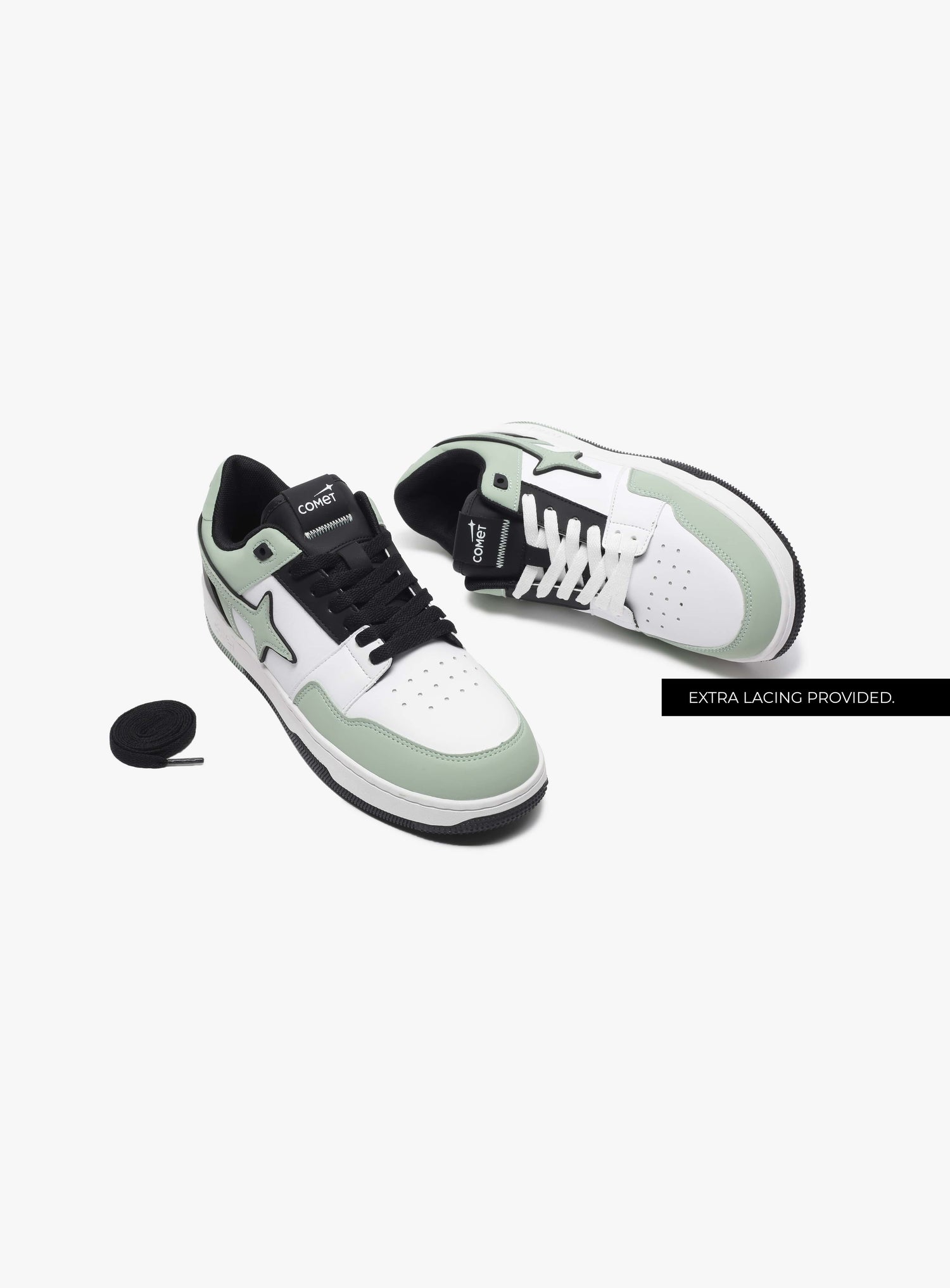Extra lacing detail feature of Comet shoe