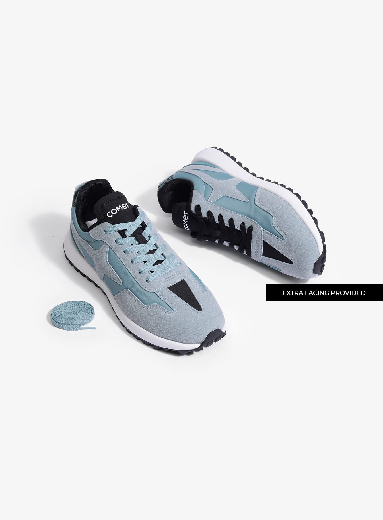 Extra lacing detail feature of Comet shoe
